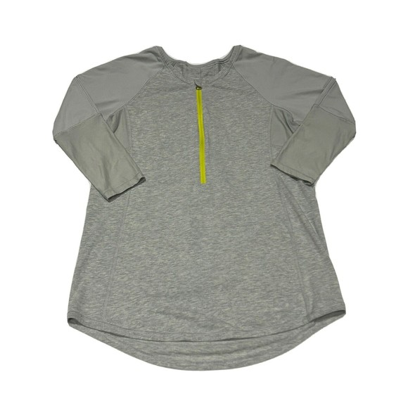 Lululemon Clip-In Long Sleeve Heathered Silver Spoon Top Sz.4 - Picture 3 of 5